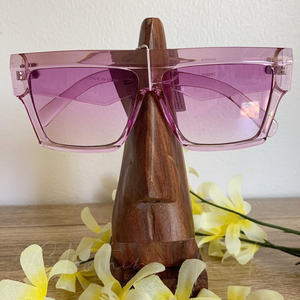 NWT Modern Clear Purple Square Sunglasses UV400